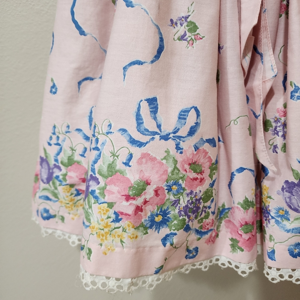 Vintage Daisy Kingdom Floral Dress Puff Sleeve Petticoat Lace Cottagecore size 8 - Picture 13 of 14